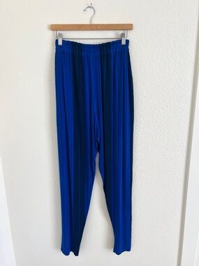 VINTAGE moroccan blue striped lounge pants elastic waist / size S-M